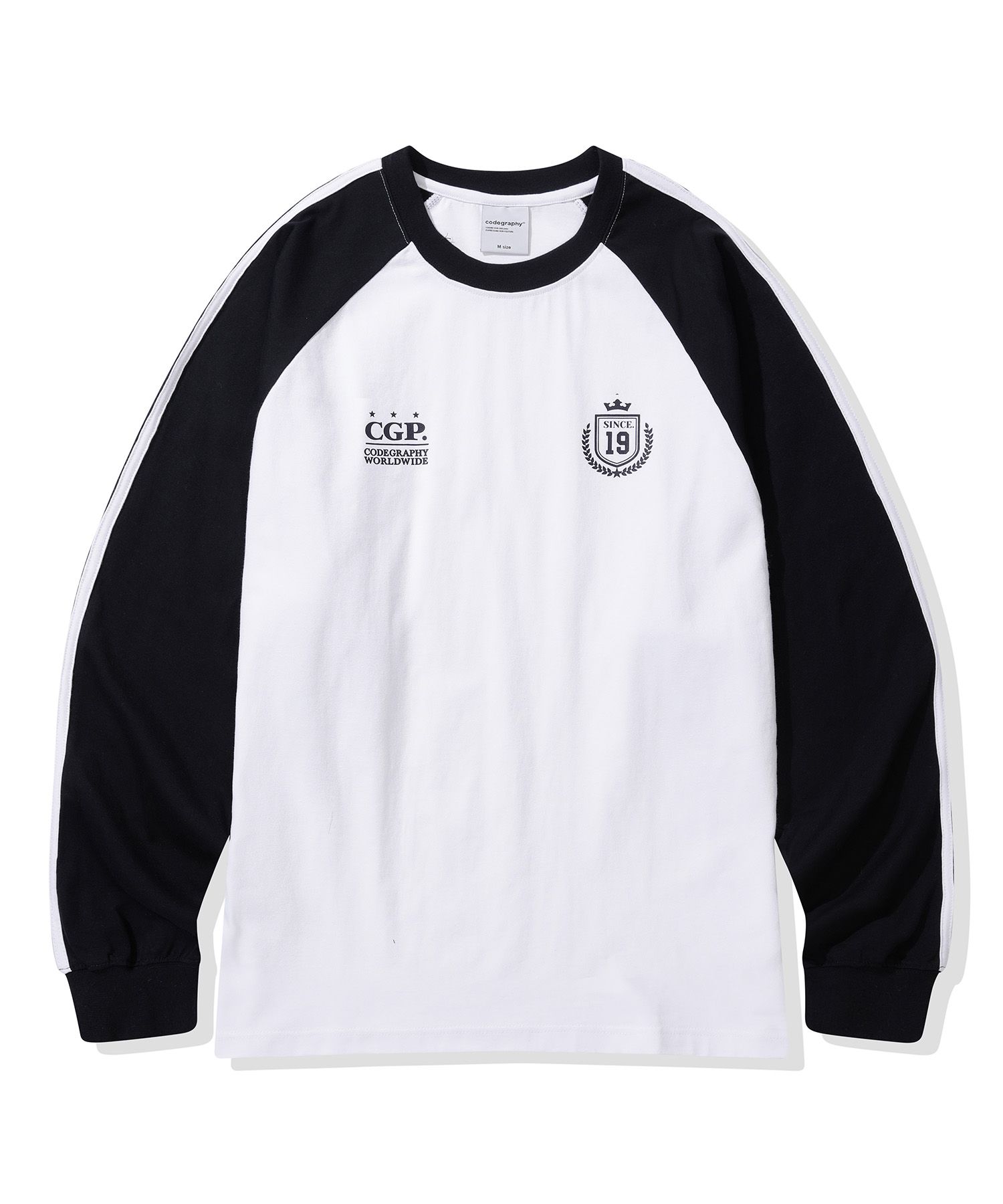 MUSINSA | Codegraphy Raglan Color Block Track Long Sleeve_White