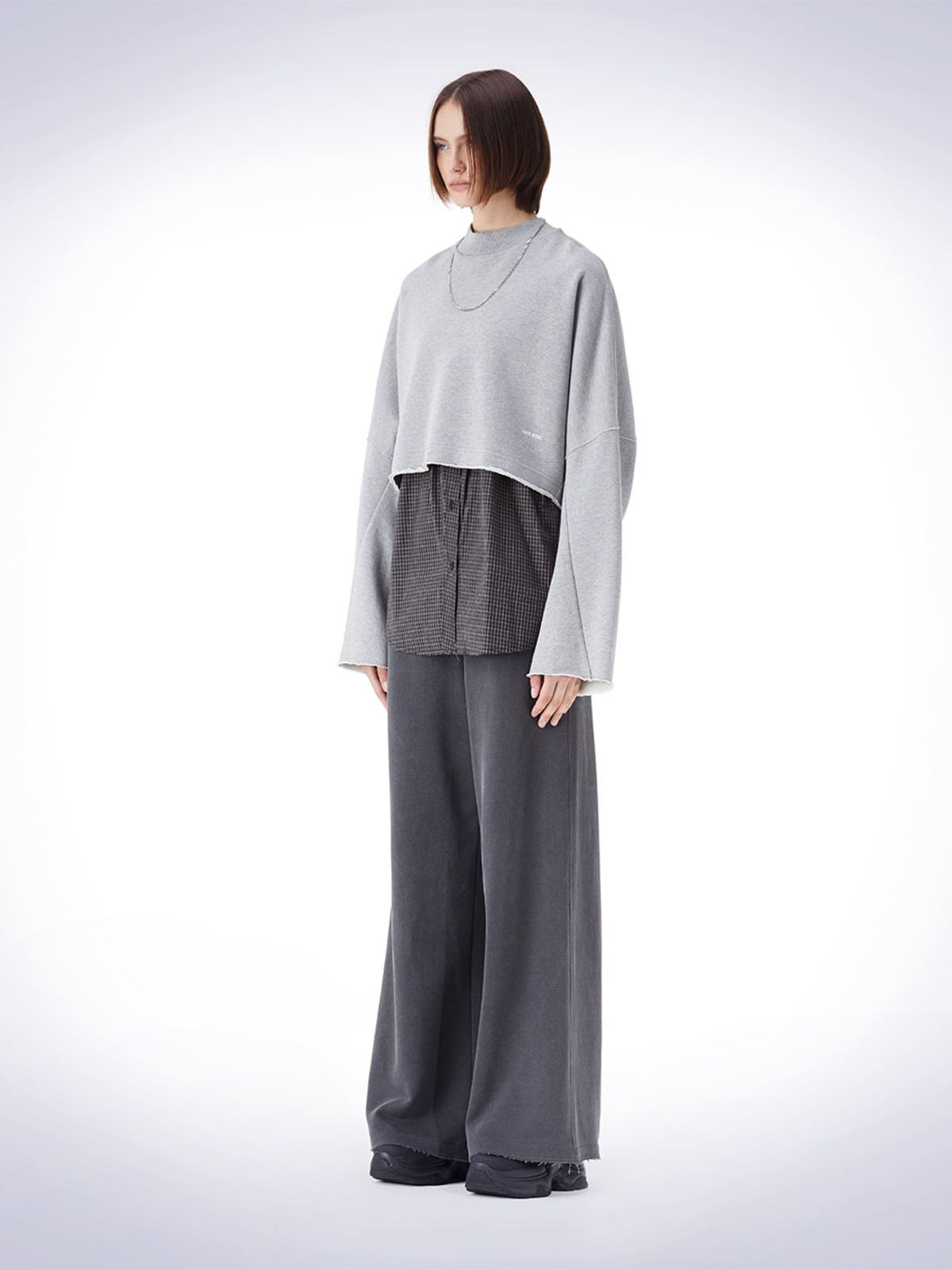 하우스공칠이씨(HAUS072C) SHIRTS LAYERD OVER FIT T-SHIRT GREY