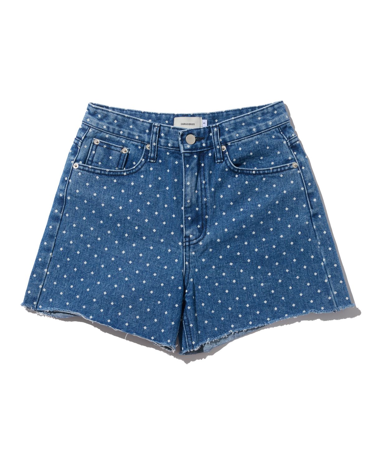 카고브로스 포 우먼(CARGOBROS FOR WOMAN) 도트 컷오프 데님 반바지 (진청)