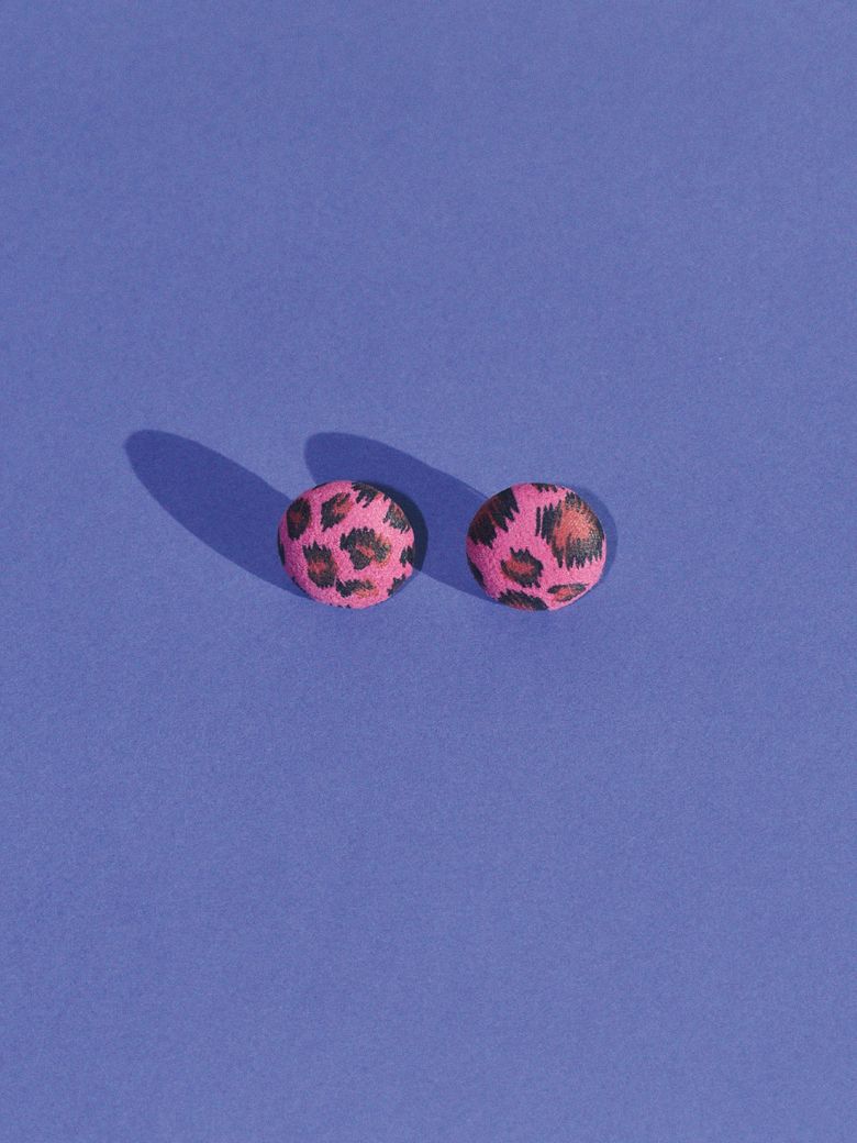 LEOPARD GEMMA EARRING, PINK