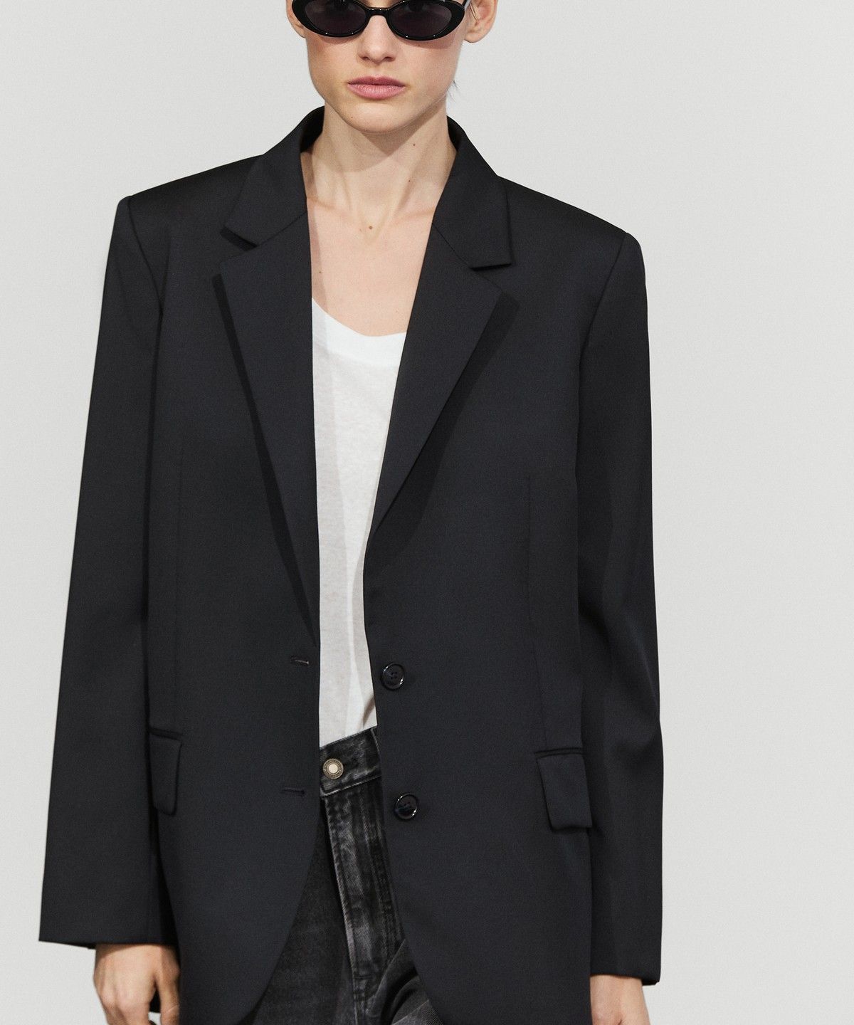 마시모두띠(MASSIMO DUTTI) 100% 엑스트라 파인 울 투 버튼 블레이저