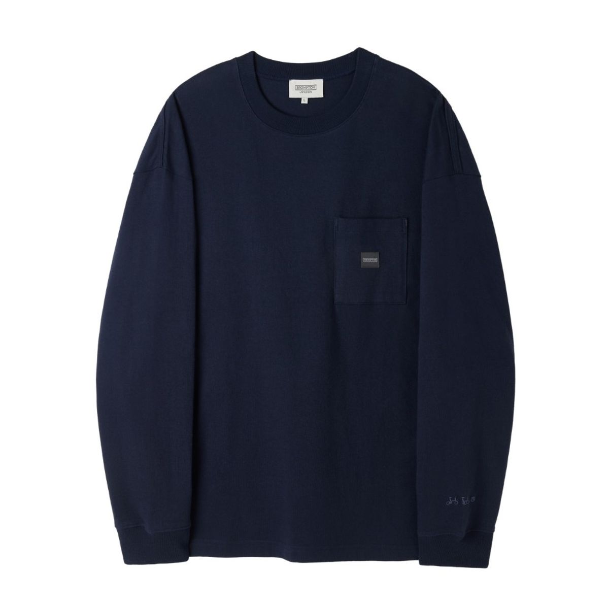 브롬톤 런던(BROMPTON LONDON) BASIC SOLID LONG SLEEVE T-SHIRT - NAVY (P253UTS411)