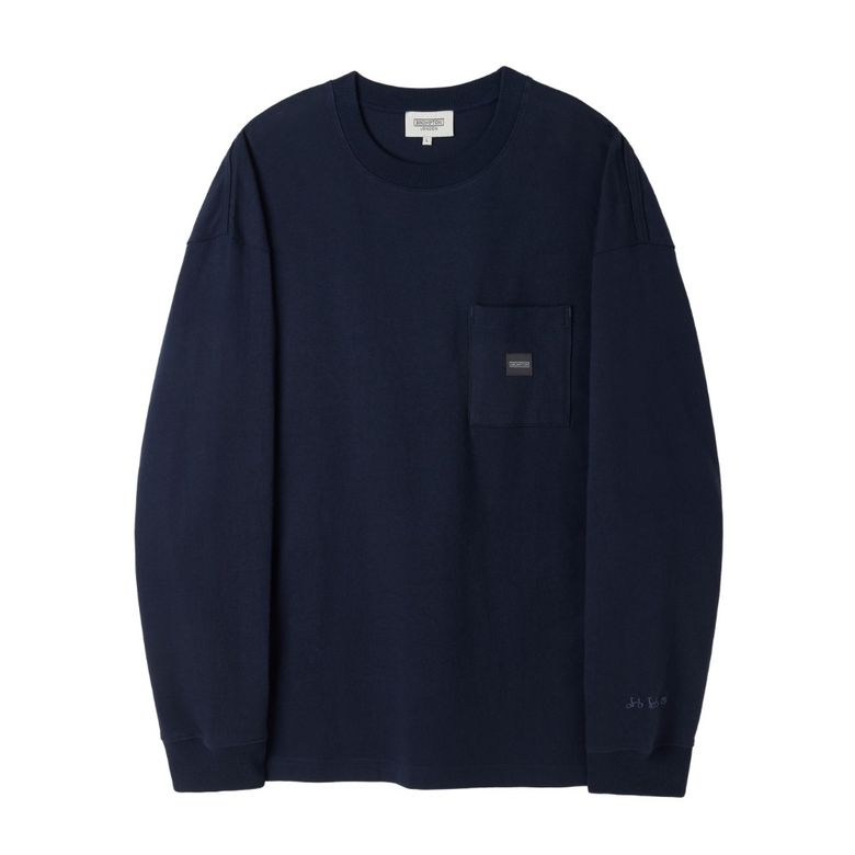 BASIC SOLID LONG SLEEVE T-SHIRT - NAVY (P253UTS411)