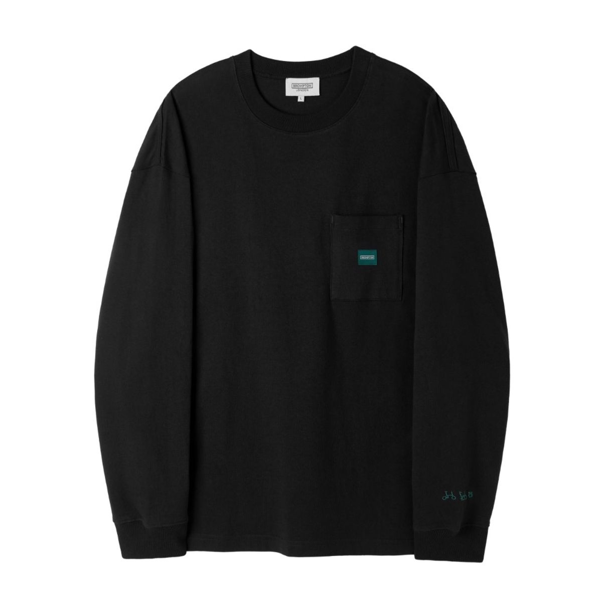 브롬톤 런던(BROMPTON LONDON) BASIC SOLID LONG SLEEVE T-SHIRT - BLACK (P253UTS411)
