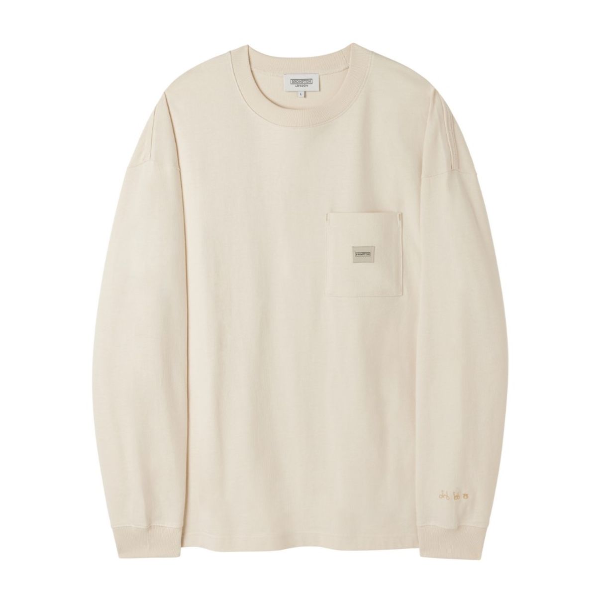브롬톤 런던(BROMPTON LONDON) BASIC SOLID LONG SLEEVE T-SHIRT - CREAM (P253UTS411)