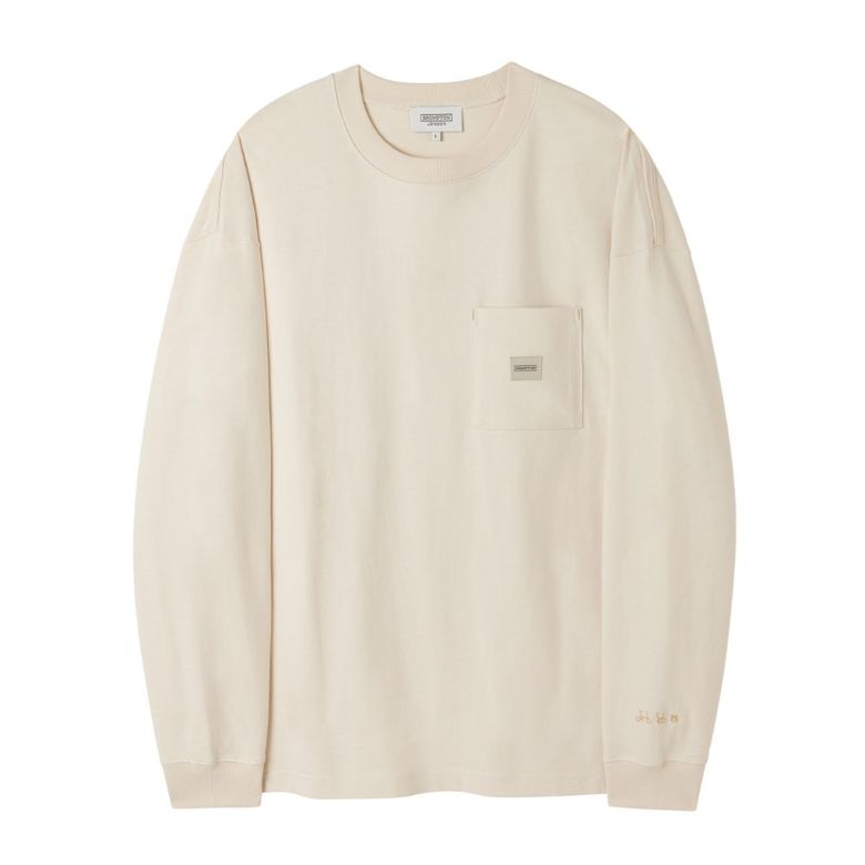 BASIC SOLID LONG SLEEVE T-SHIRT - CREAM (P253UTS411)