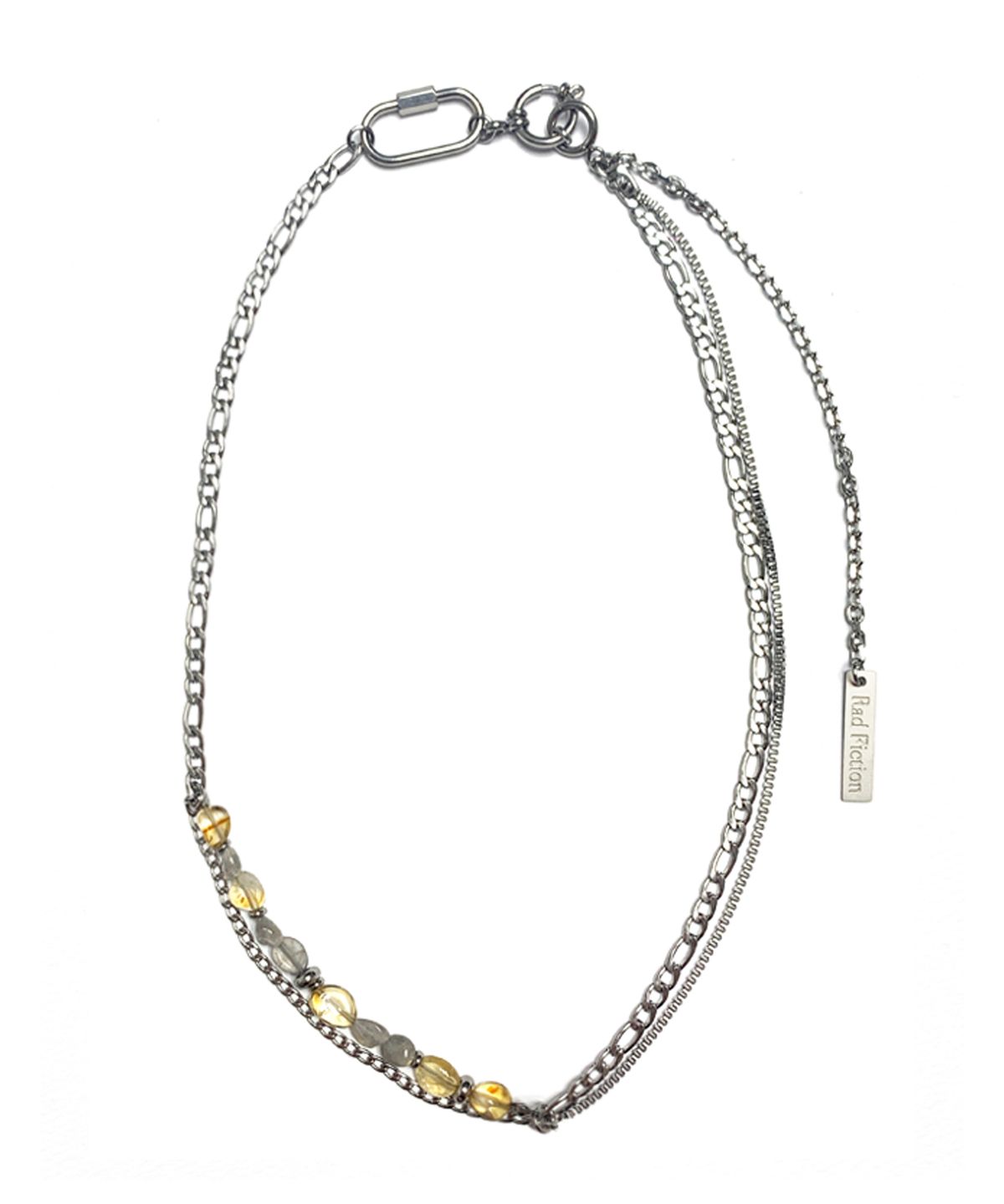 라드픽션(RAD FICTION) EREN CARABINER GEMSTONE CHAIN NECKLACE / EMBER DUST