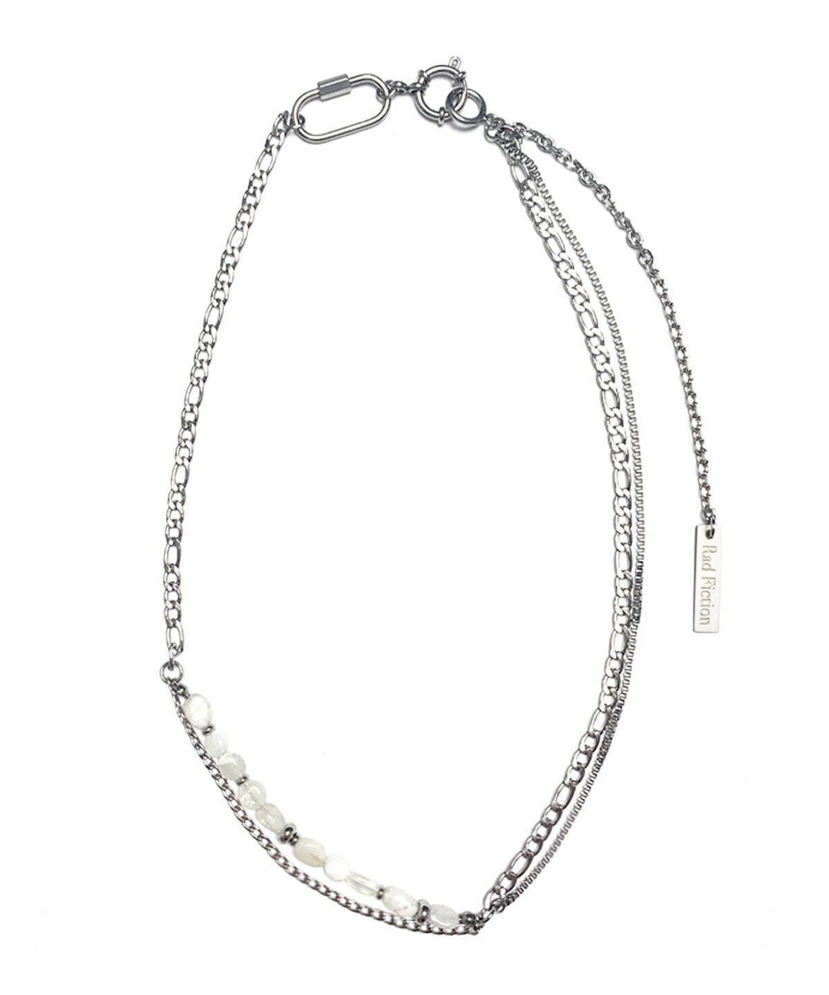 라드픽션(RAD FICTION) EREN CARABINER GEMSTONE CHAIN NECKLACE / MOON DUST