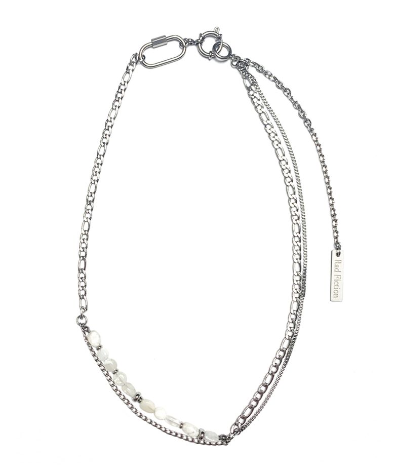 EREN CARABINER GEMSTONE CHAIN NECKLACE / MOON DUST
