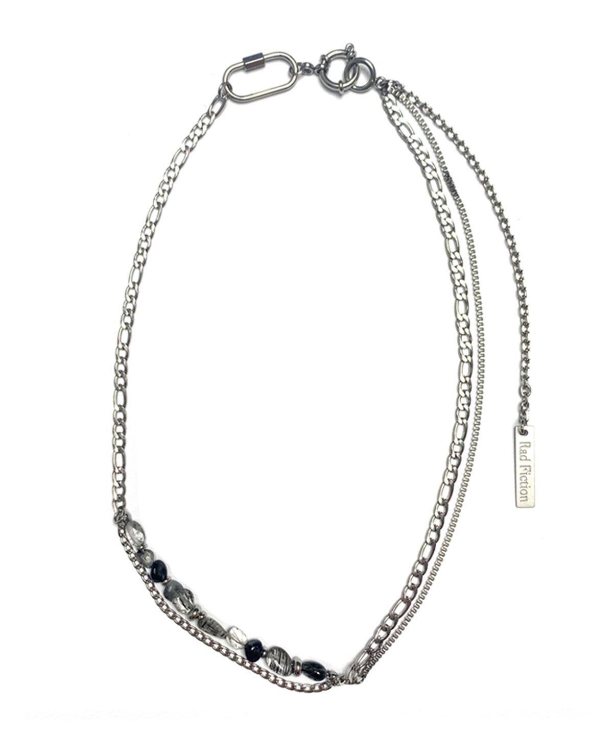 라드픽션(RAD FICTION) EREN CARABINER GEMSTONE CHAIN NECKLACE / MONO STONE