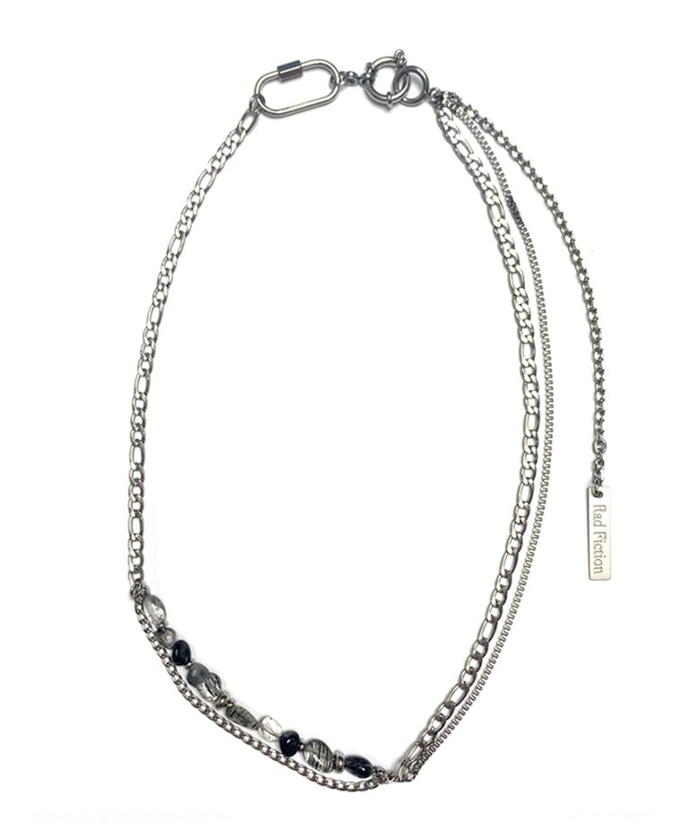 EREN CARABINER GEMSTONE CHAIN NECKLACE / MONO STONE