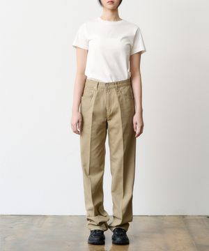 (WOMEN) DEN0651 Crease Chino Pants (Beige)