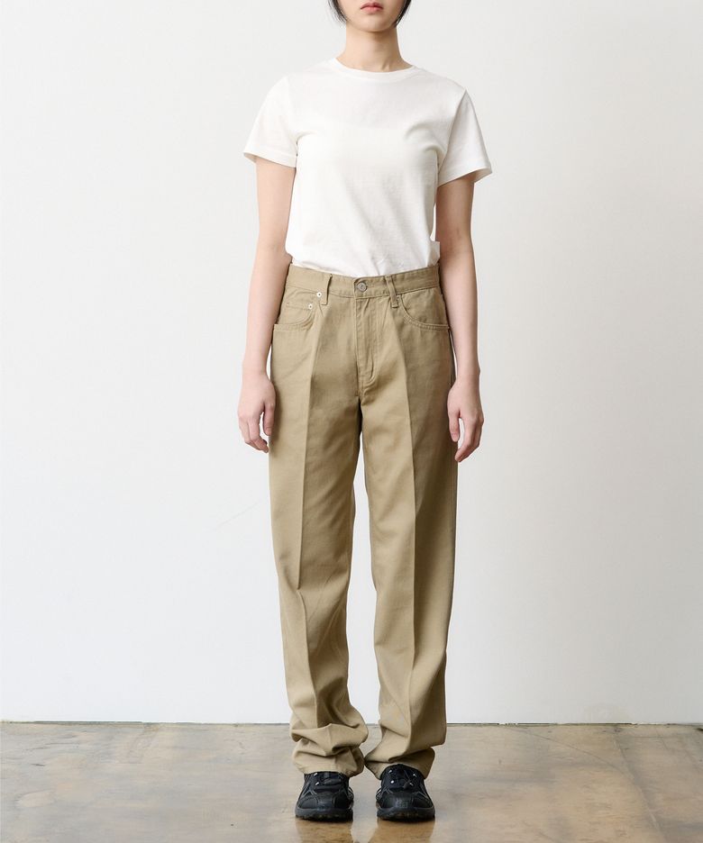 (WOMEN) DEN0651 Crease Chino Pants (Beige)