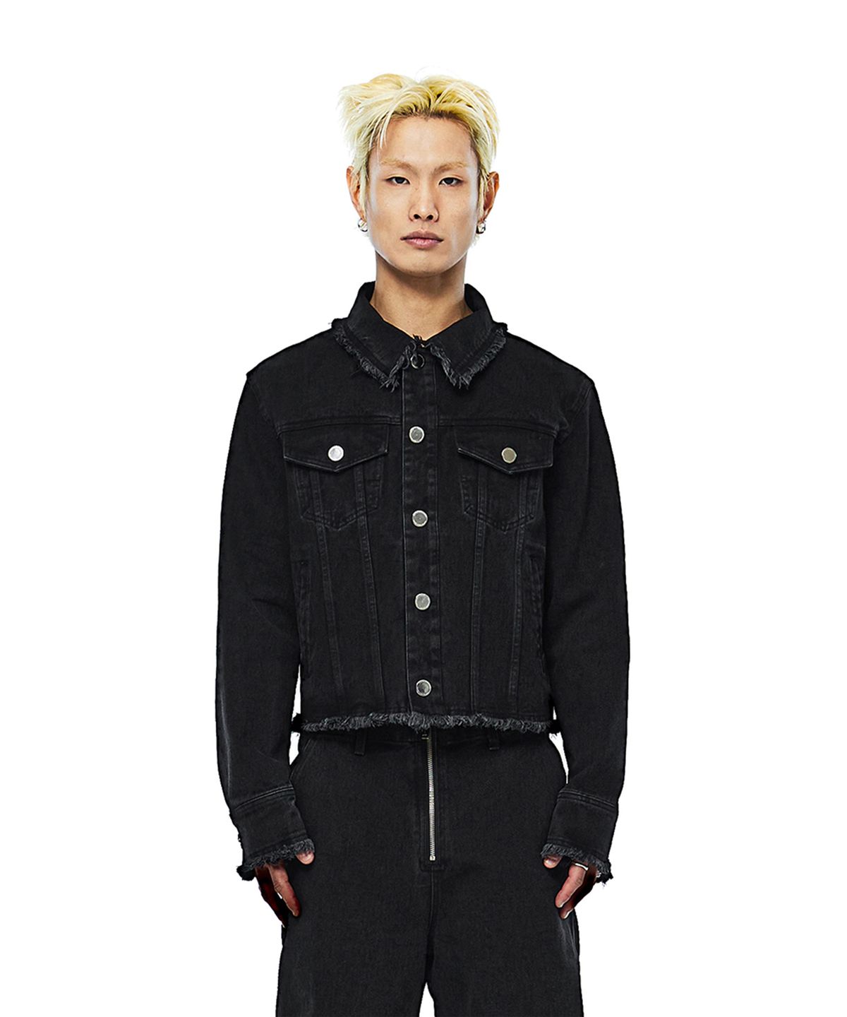 모어댄블랙(MORE THAN BLACK) CUT OFF DENIM JACKET