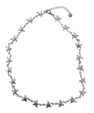 Starfish In A Row Chain Necklace ((steel))