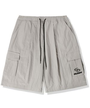 [SEASON OFF] 로고 포인트 나일론 카고 하프팬츠 - 라이트그레이