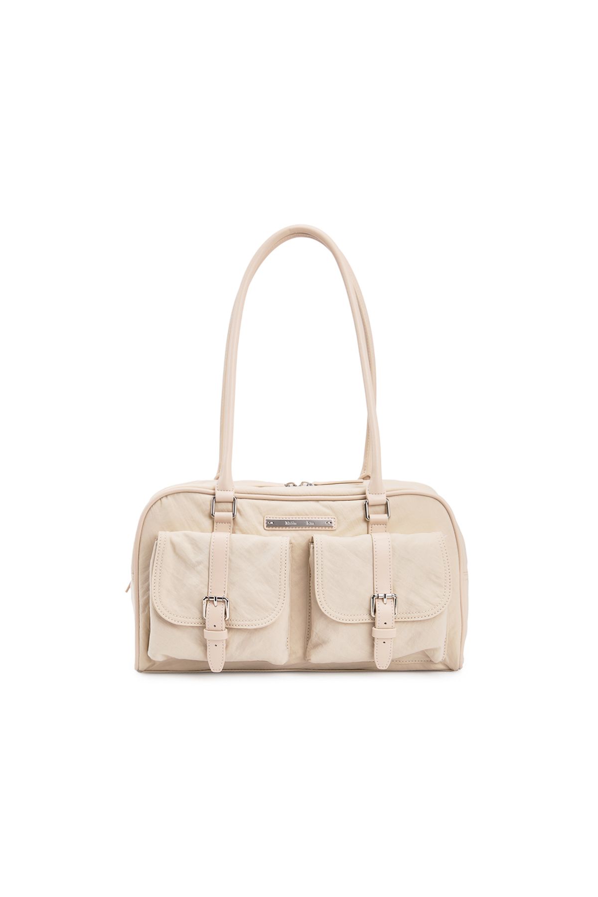 MUSINSA公式 | MATIN KIM DOUBLE POCKET SPORTY TOTE BAG IN BEIGE