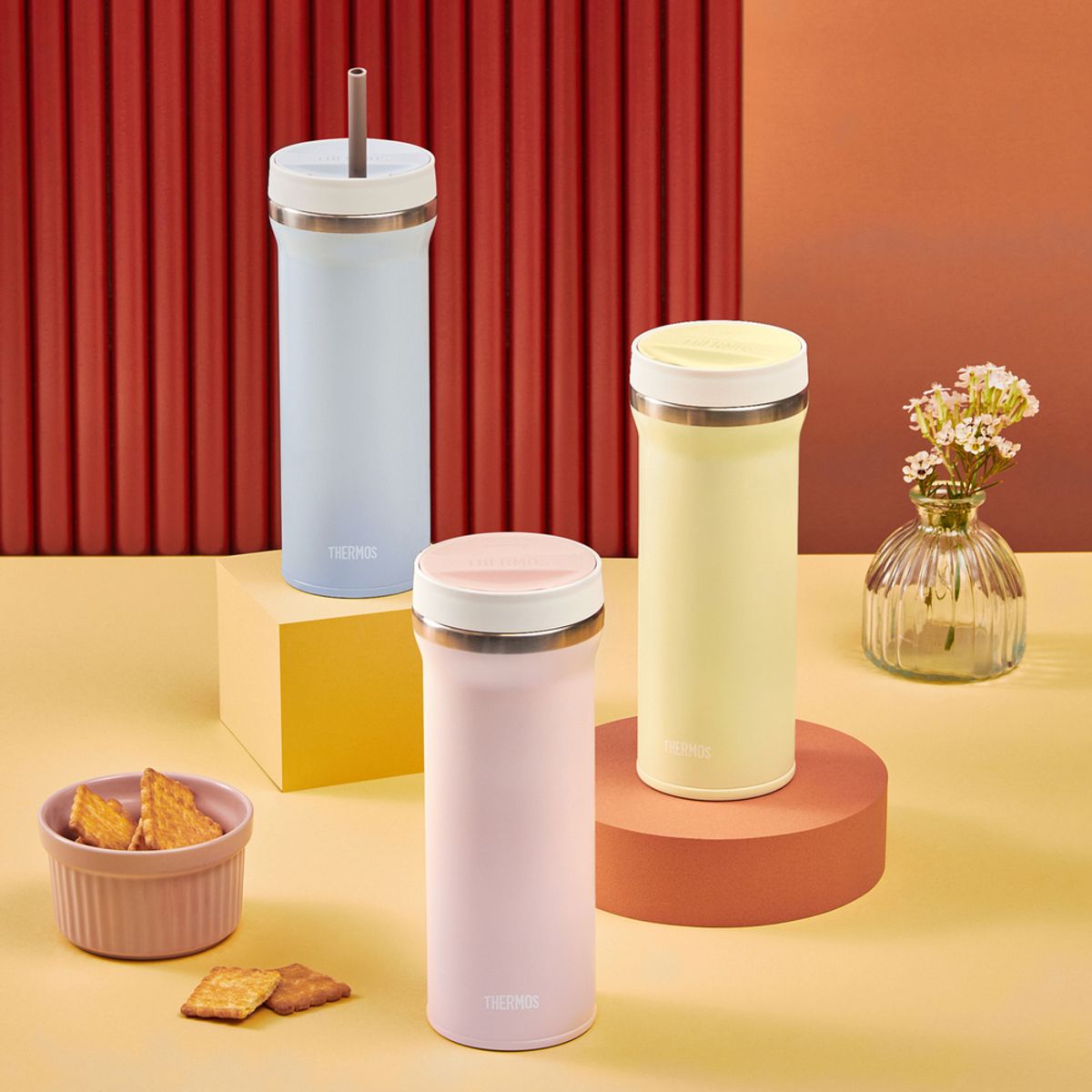 써모스(THERMOS) 보냉 트위스트 컵앤 빨대 텀블러 TKHB-480K (480ml) 식기세척기 사용