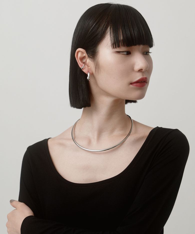뉘앙스 후프 귀걸이 Nuance Hoop Pierce［Stainless］ / Silver