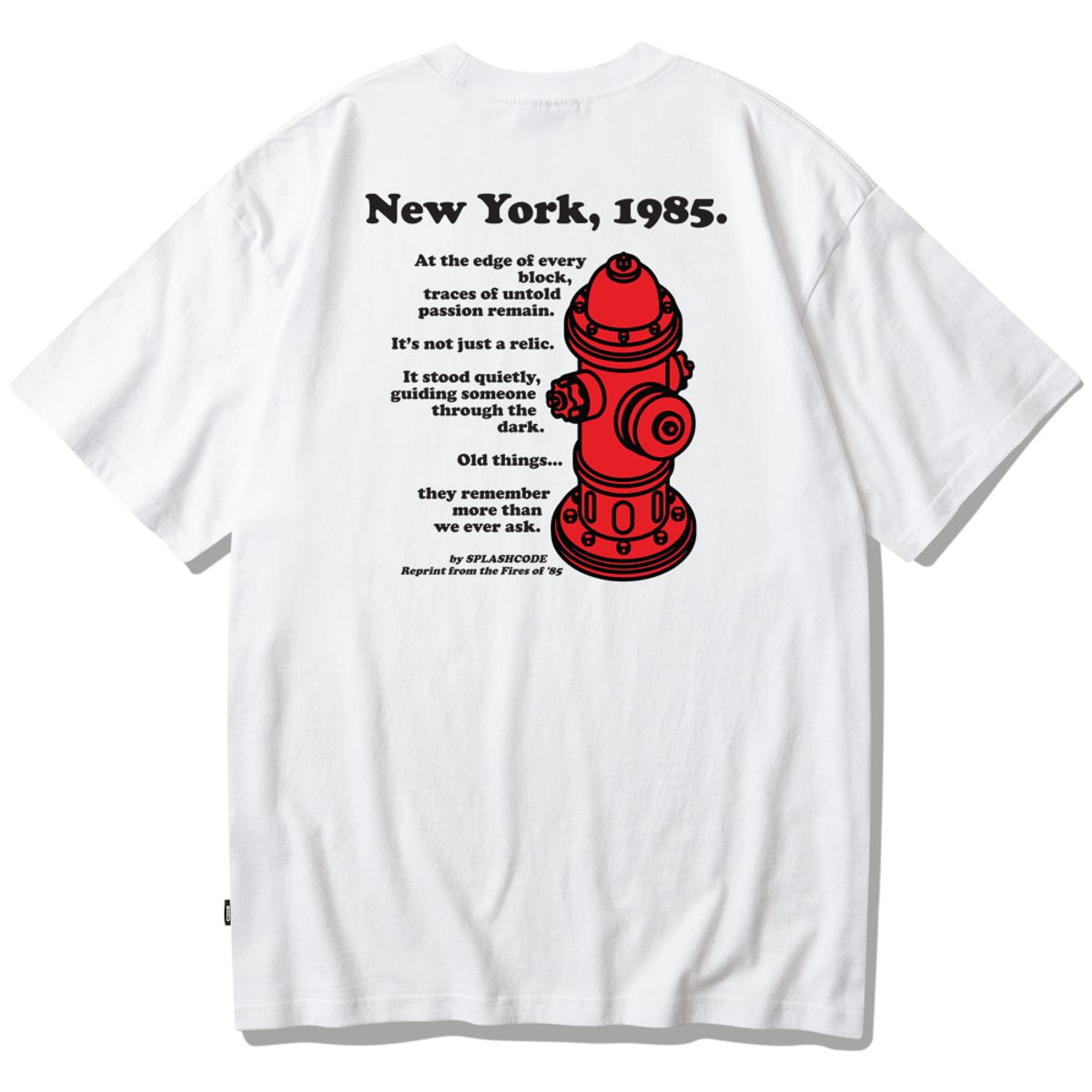 스플래시코드(SPLASHCODE) 반팔 티셔츠 화이트 - 뉴욕85(Newyork85)