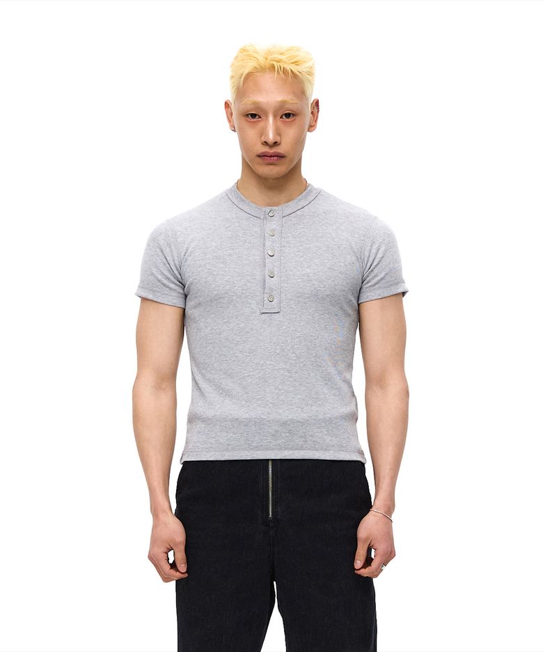 CUT OFF SNAP HALF SLEEVE - GERY