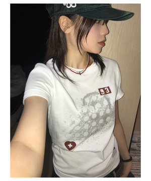 hospital 세미크롭 반팔티