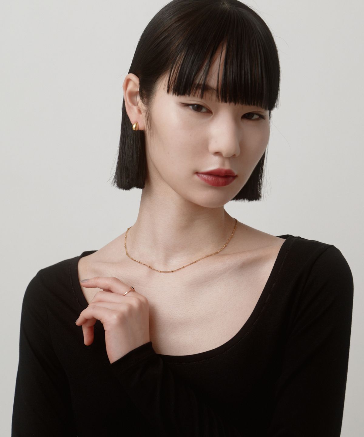 노비스도쿄(NOVICE TOKYO) 미니 볼륨 귀걸이 Mini Volume Pierce［Stainless］ / Gold