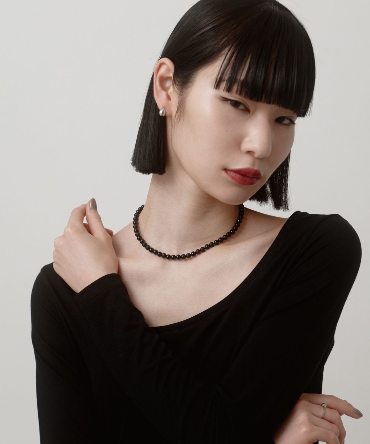 노비스도쿄(NOVICE TOKYO) 미니 볼륨 귀걸이 Mini Volume Pierce［Stainless］ / Silver