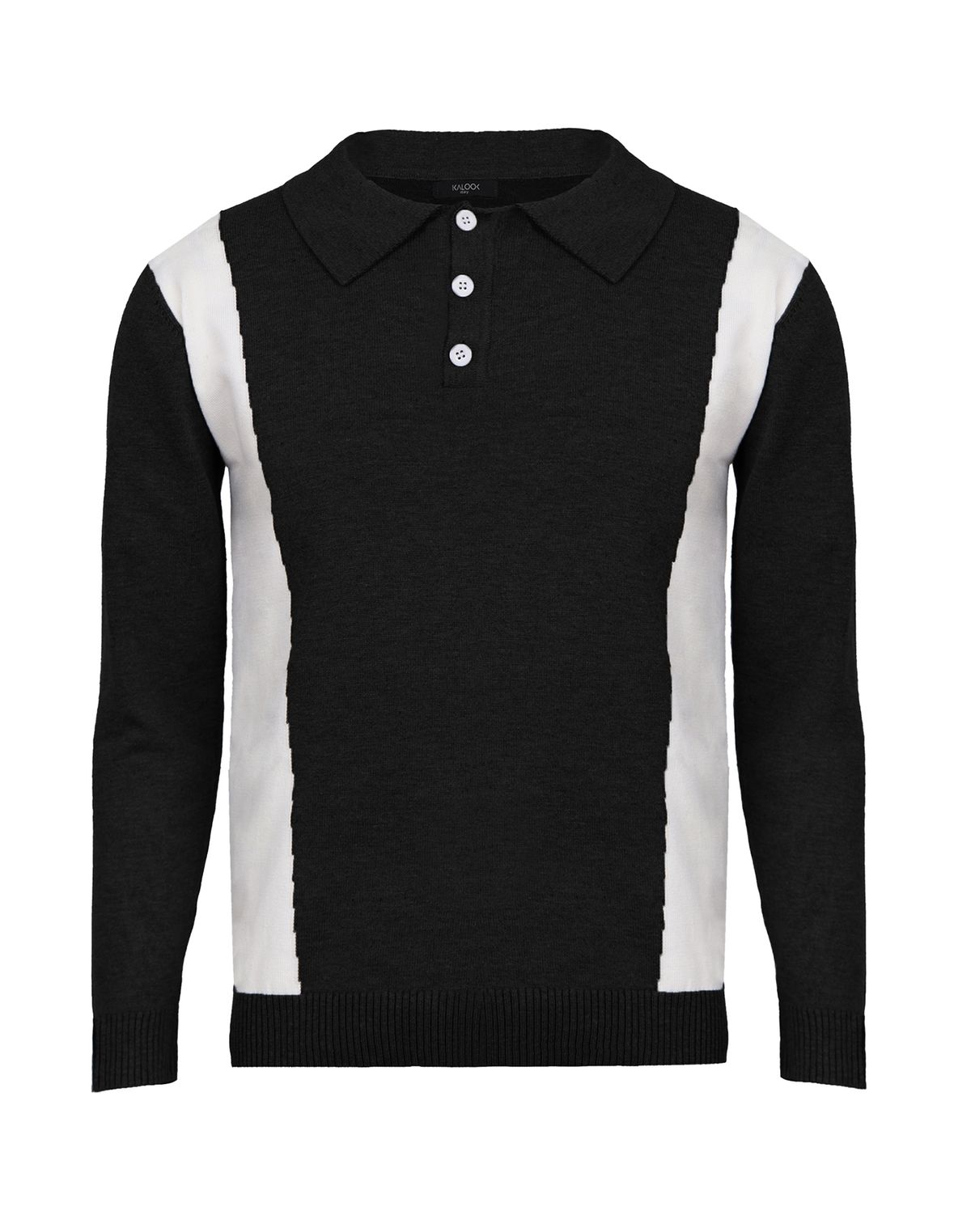 이카룩(IKALOOK) 남성 와이드 카라 긴팔 니트 티셔츠 TEE107