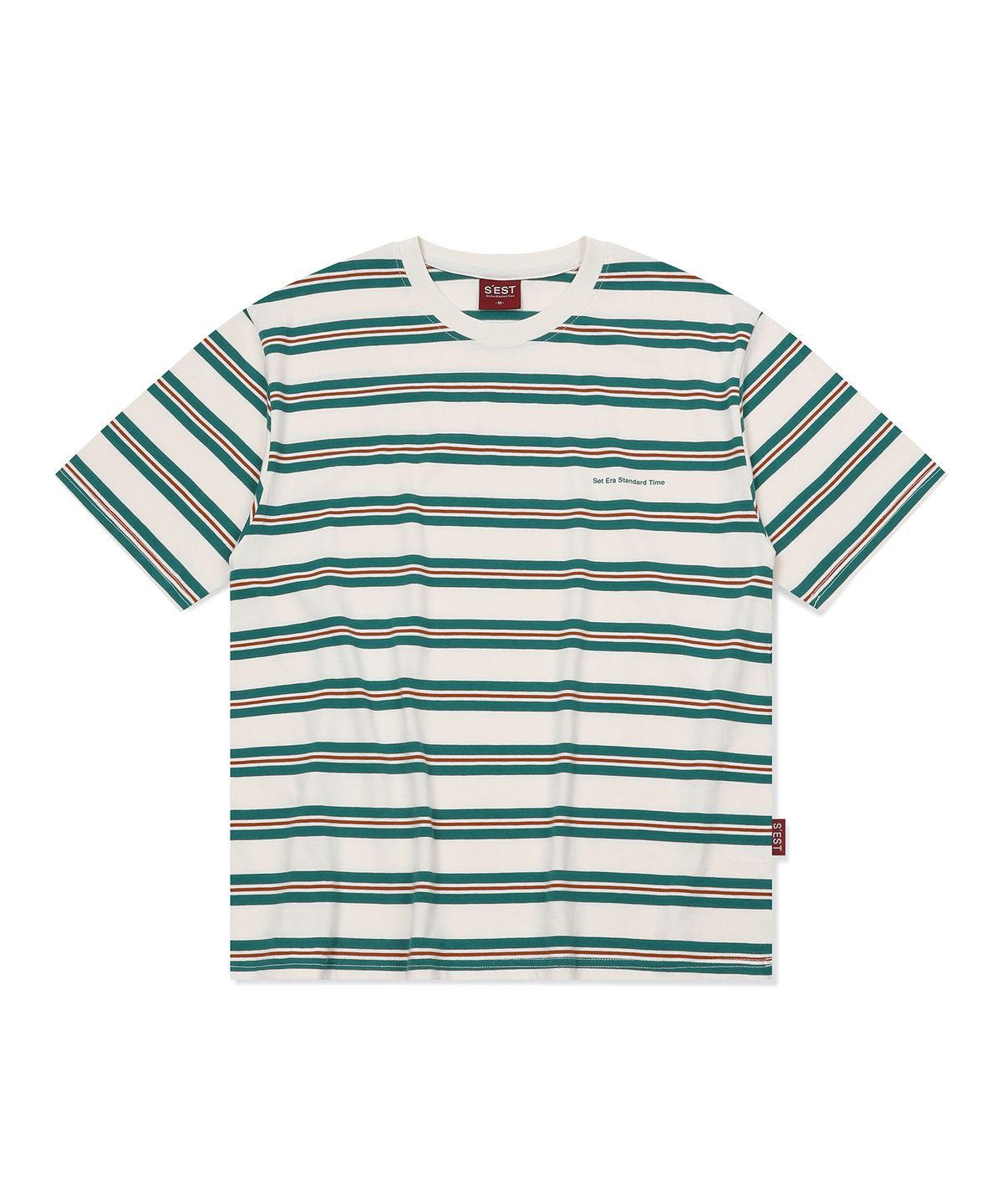 에스이에스티(S'EST) Multi Stripe T-shirts Green