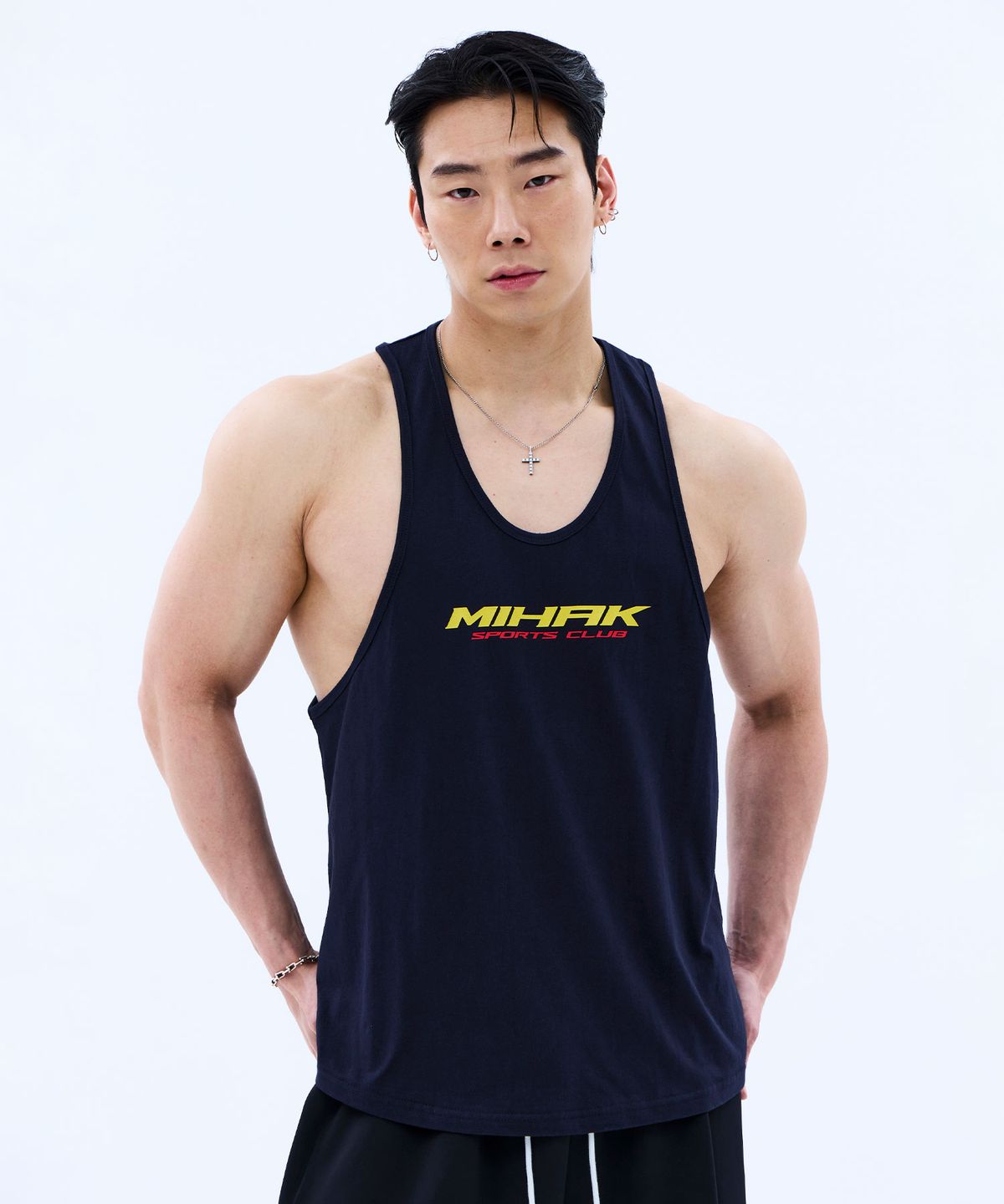 미학(MIHAK) 스폰서 로고 딥 슬리브리스 (NAVY)