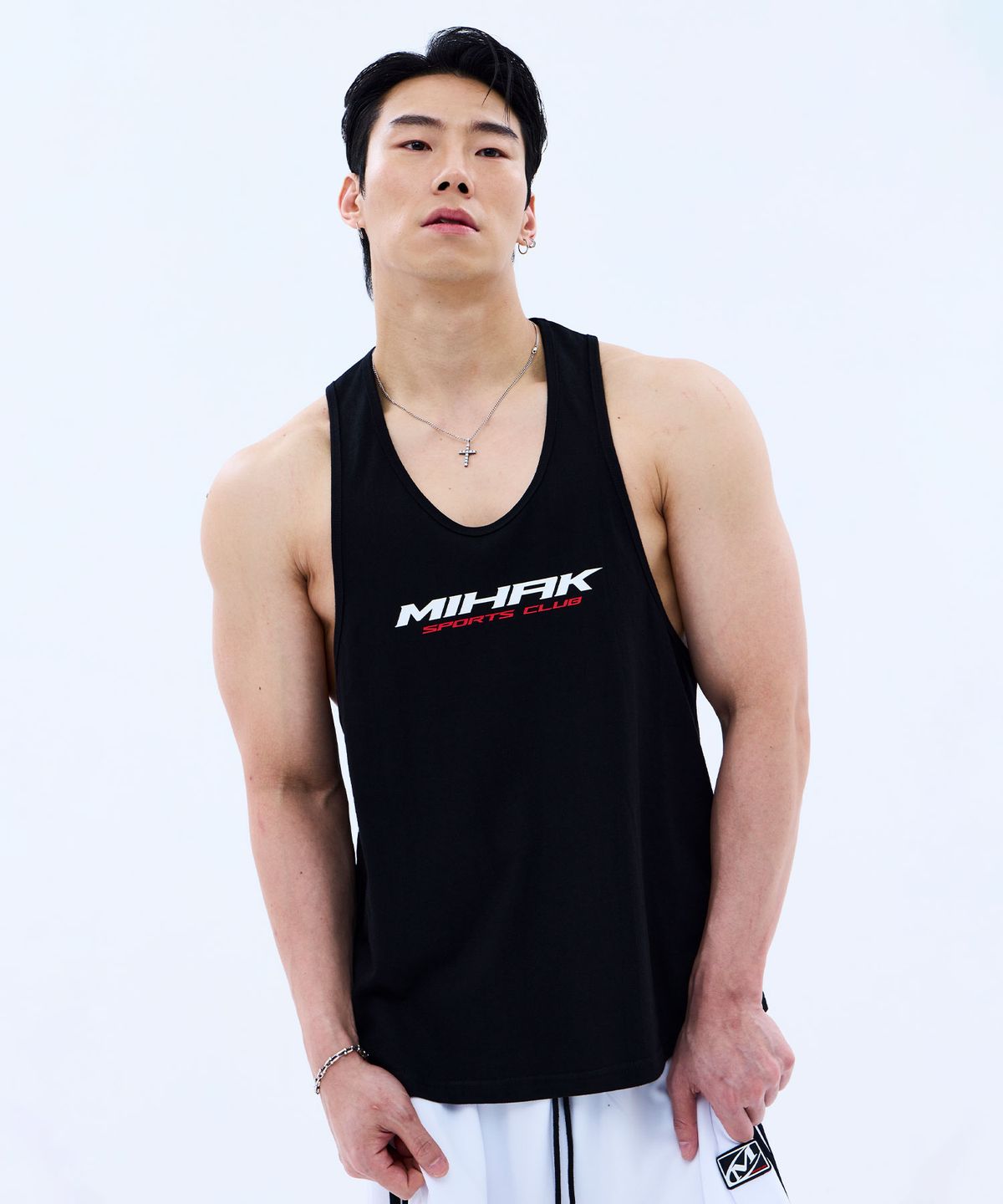 미학(MIHAK) 스폰서 로고 딥 슬리브리스 (BLACK)