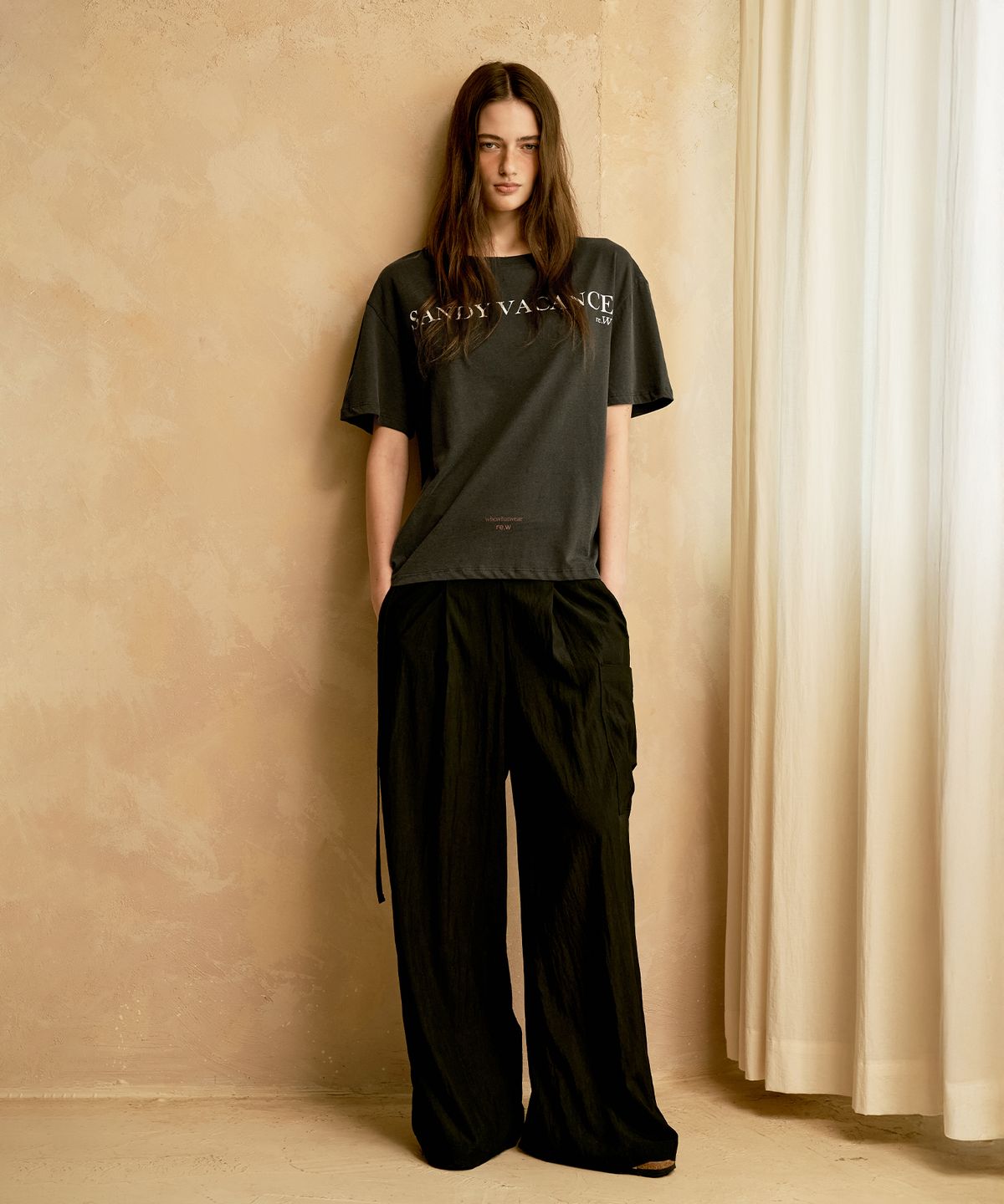 리 더블유(REW) STRING PANTS (BLACK)