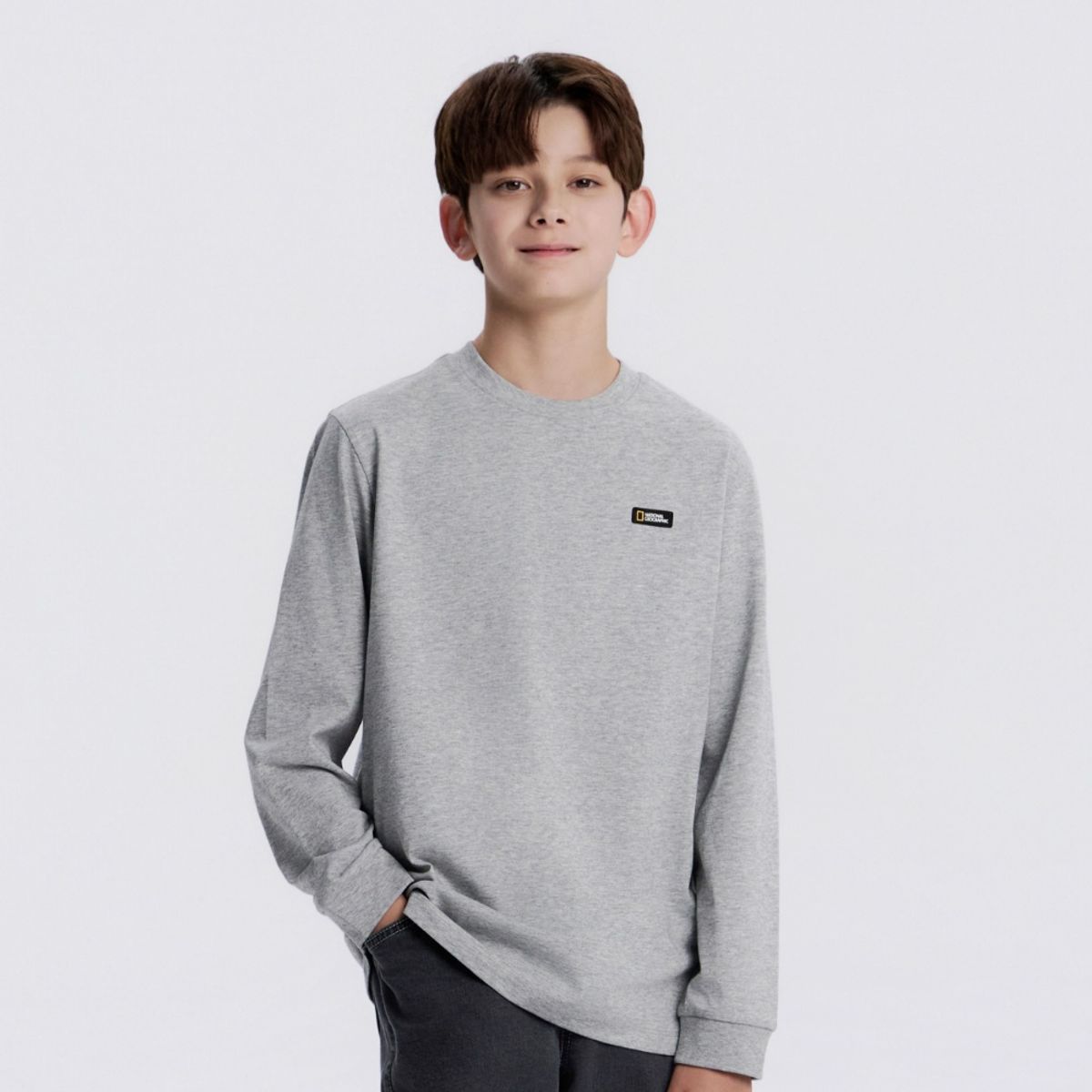 내셔널지오그래픽 키즈(NATIONAL GEOGRAPHIC KIDS) K253UTS901 베이직 싱글 티셔츠 M/GREY
