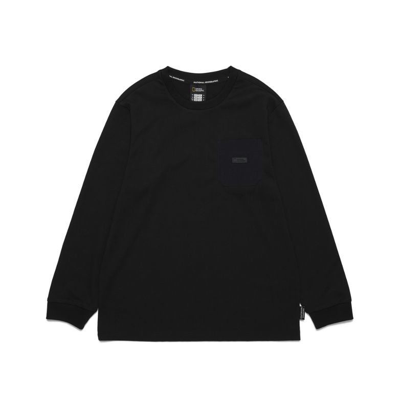 K253UTS910 우븐포켓 싱글 티셔츠 CARBON BLACK