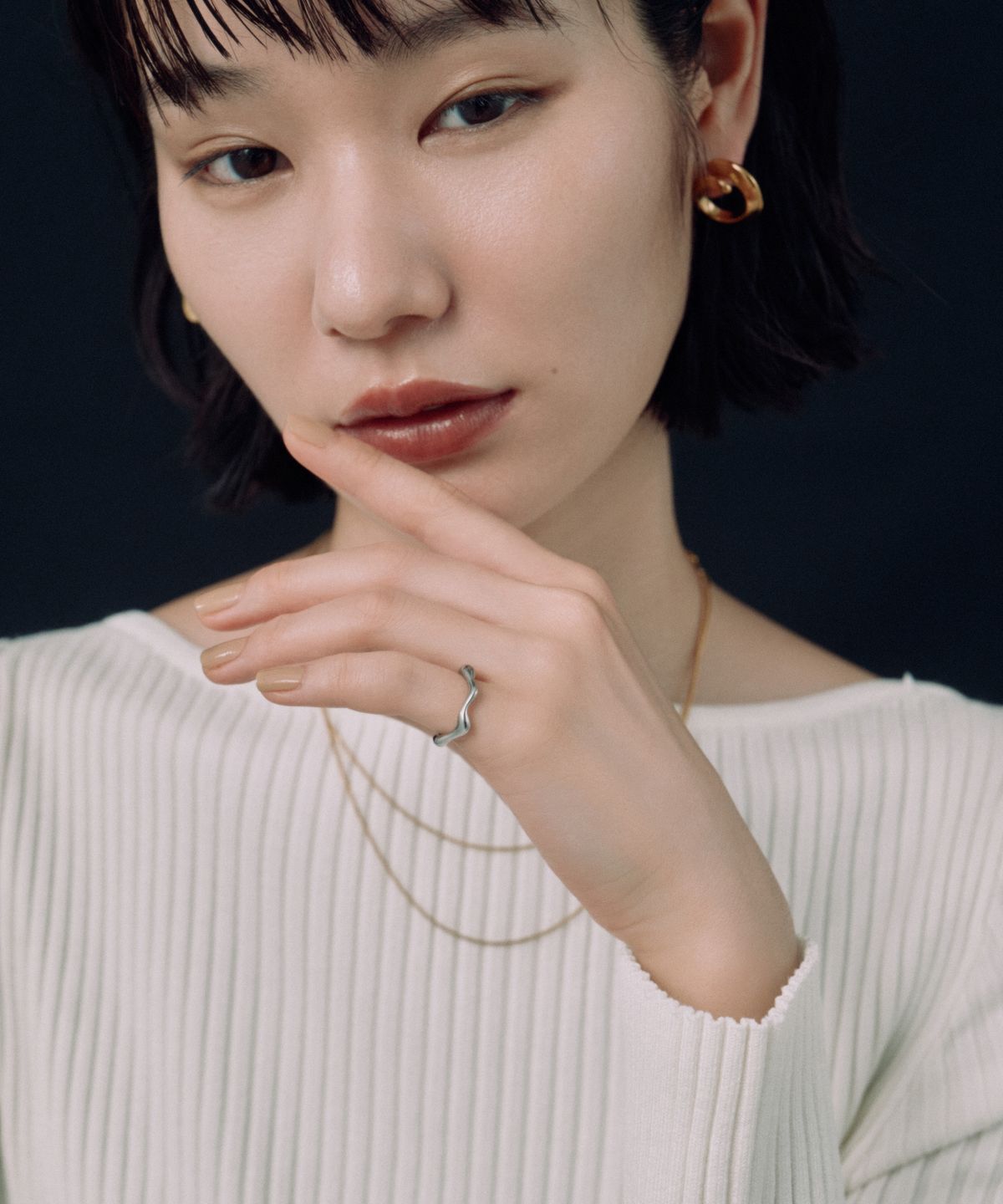 노비스도쿄(NOVICE TOKYO) 라바 핑키 링 Lava Pinky Ring［Stainless］/ Silver