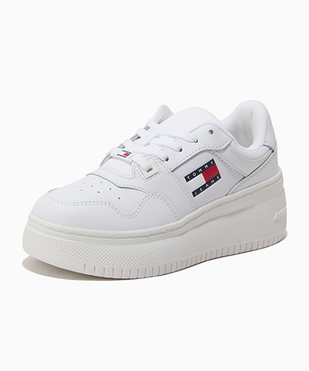 타미진스(TOMMY JEANS) 메그 플랫폼 레더 스니커즈-화이트(T52F1ARSC54JT1YBS)