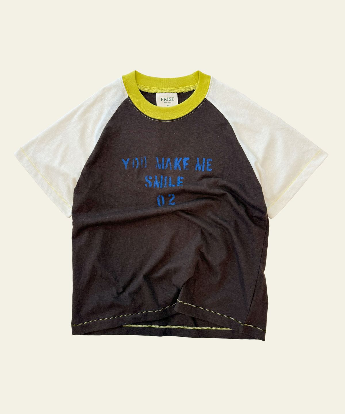 프리제(FRISE) SMILE raglan short sleeved-t, brown