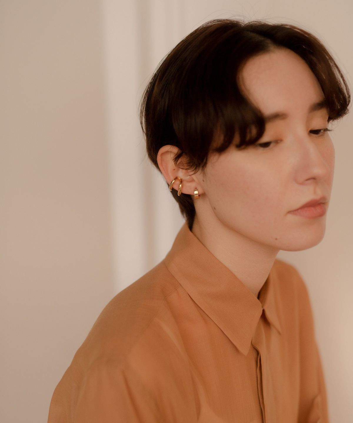 노비스도쿄(NOVICE TOKYO) 더블 후프 이어 커프 Double Hoop Ear Cuff / Gold