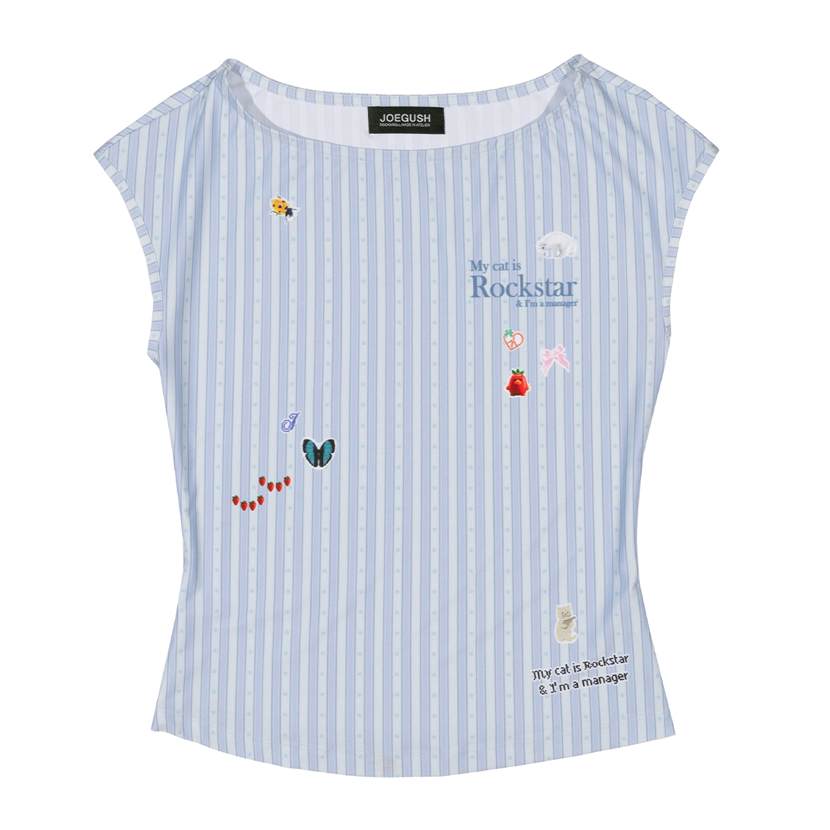 조거쉬(JOEGUSH) Boat Neck Sleeveless Top (Star Stripe)