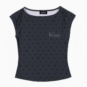 Boat Neck Sleeveless Top (Heart Dot)