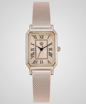 스퀘어 로즈골드 메쉬밴드 여성 메탈시계