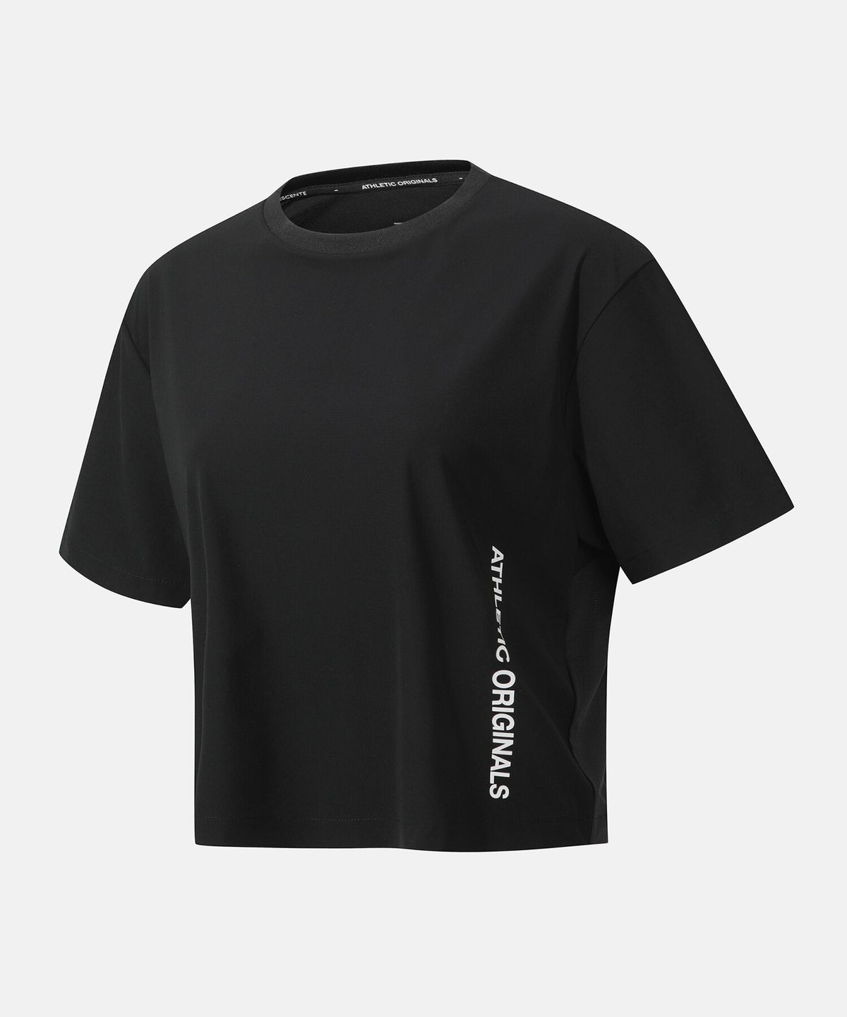 데상트(DESCENTE) 우먼스 러닝 쿨링 크롭 티셔츠 블랙(SQ322RTS75)