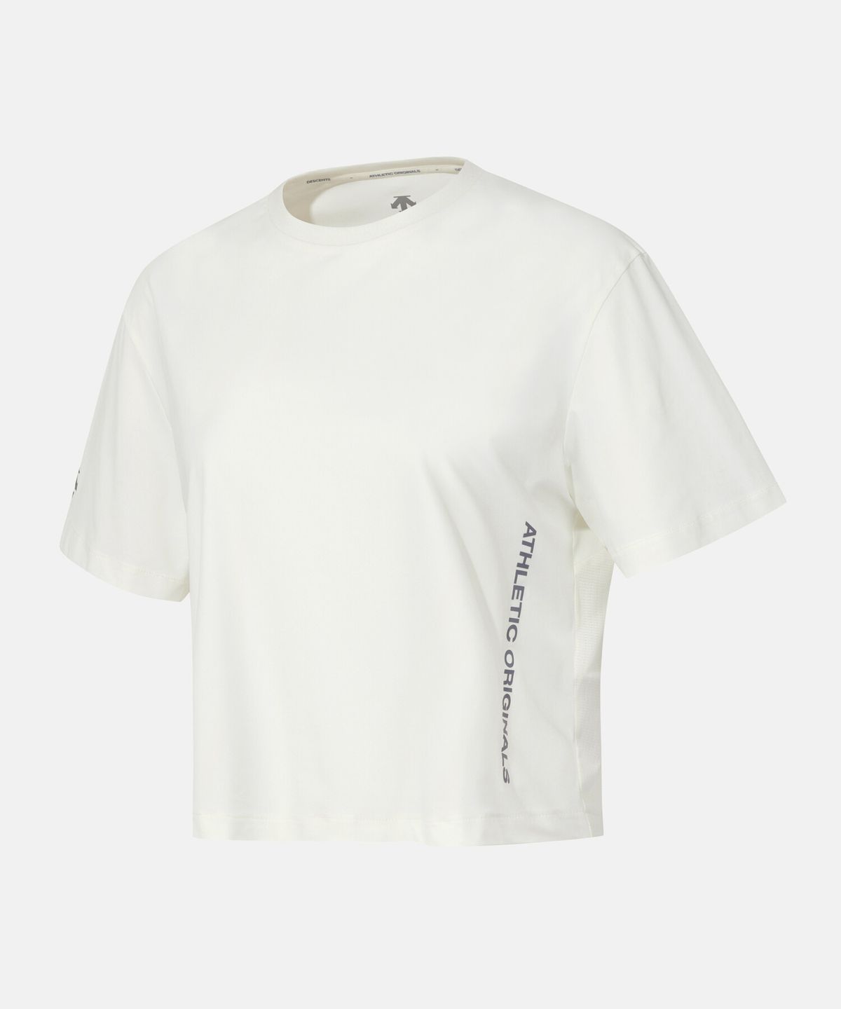 데상트(DESCENTE) 우먼스 러닝 쿨링 크롭 티셔츠 아이보리(SQ322RTS75)