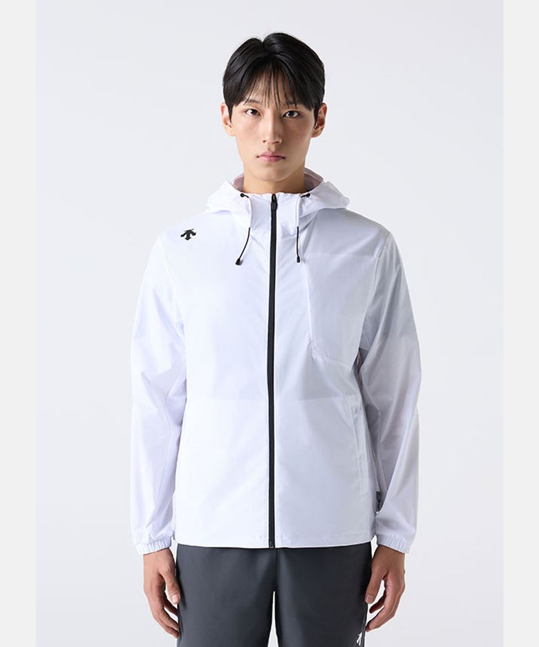후드형 바람막이 자켓 화이트(SQ323UWB71)