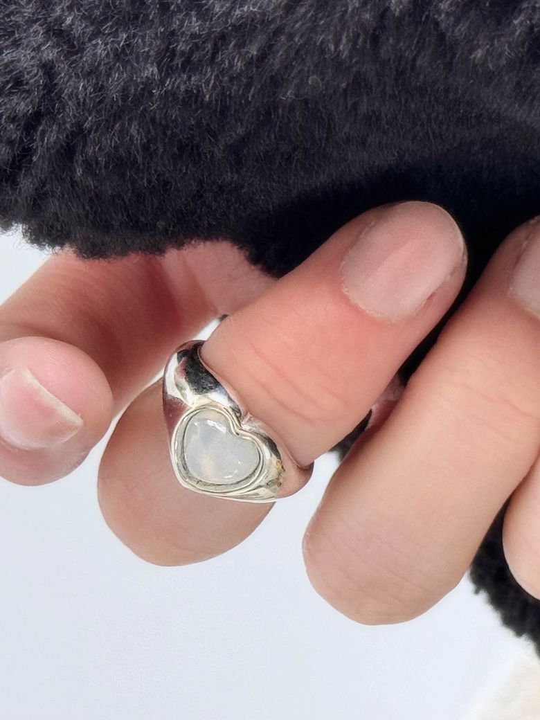 Silver925 Heart blue stone ring