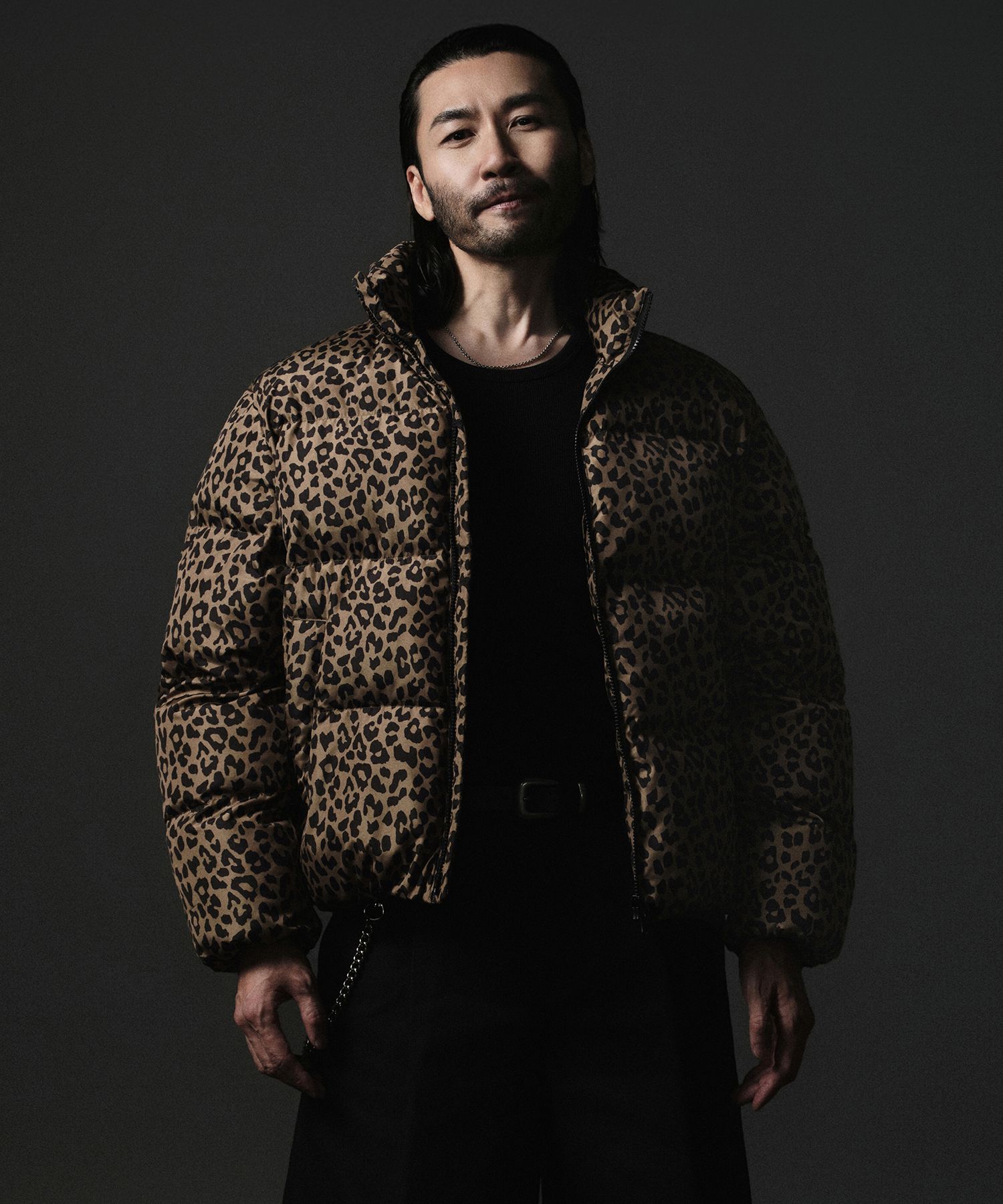 LINEN LEOPARD JACKET CLANE 正規品 ZeekaSZ Leopard Casual jacket in black denim leopard cotton