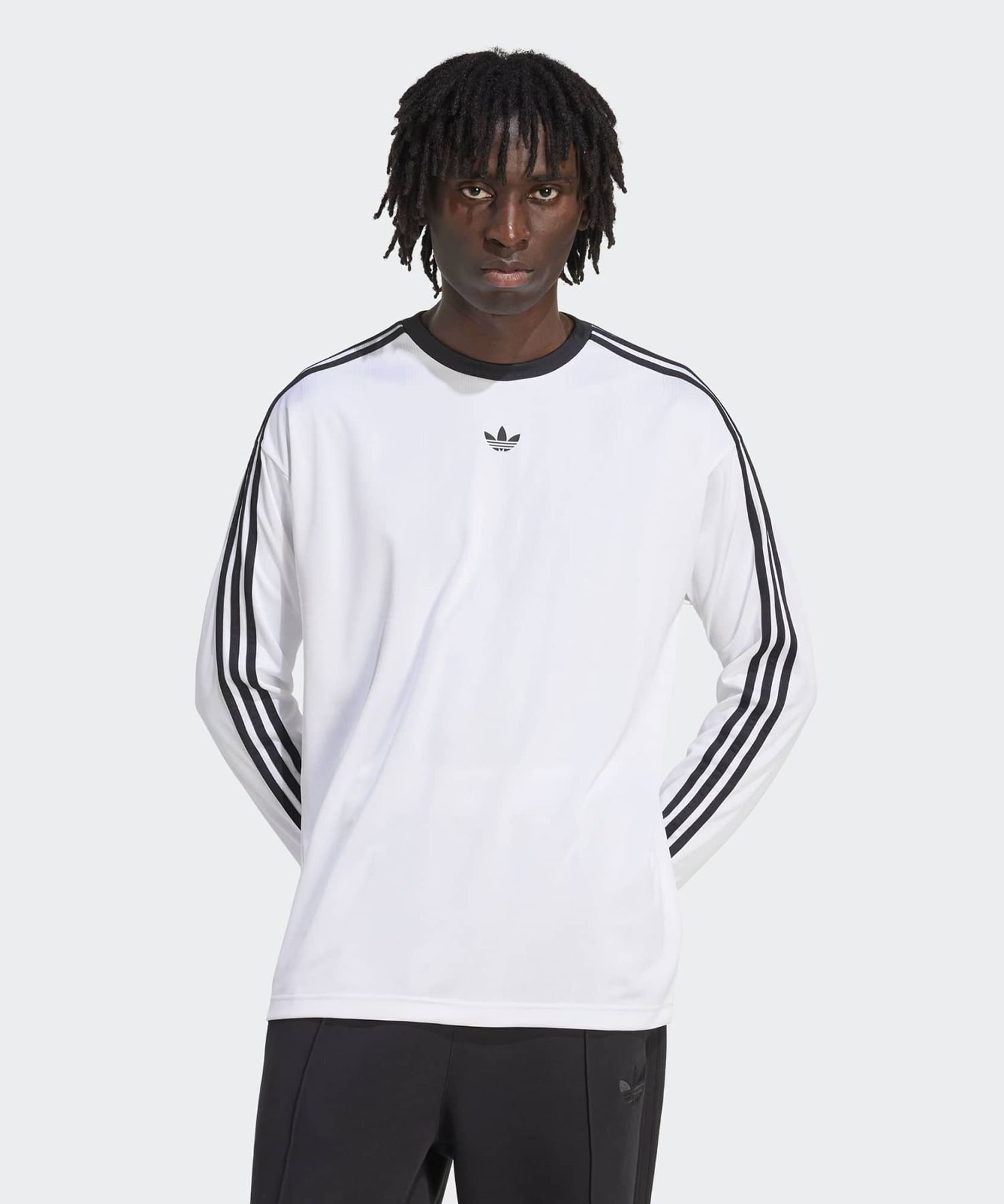 아디다스(ADIDAS) 자카드 롱 슬리브 저지 - 화이트 / JX1519 - 사이즈