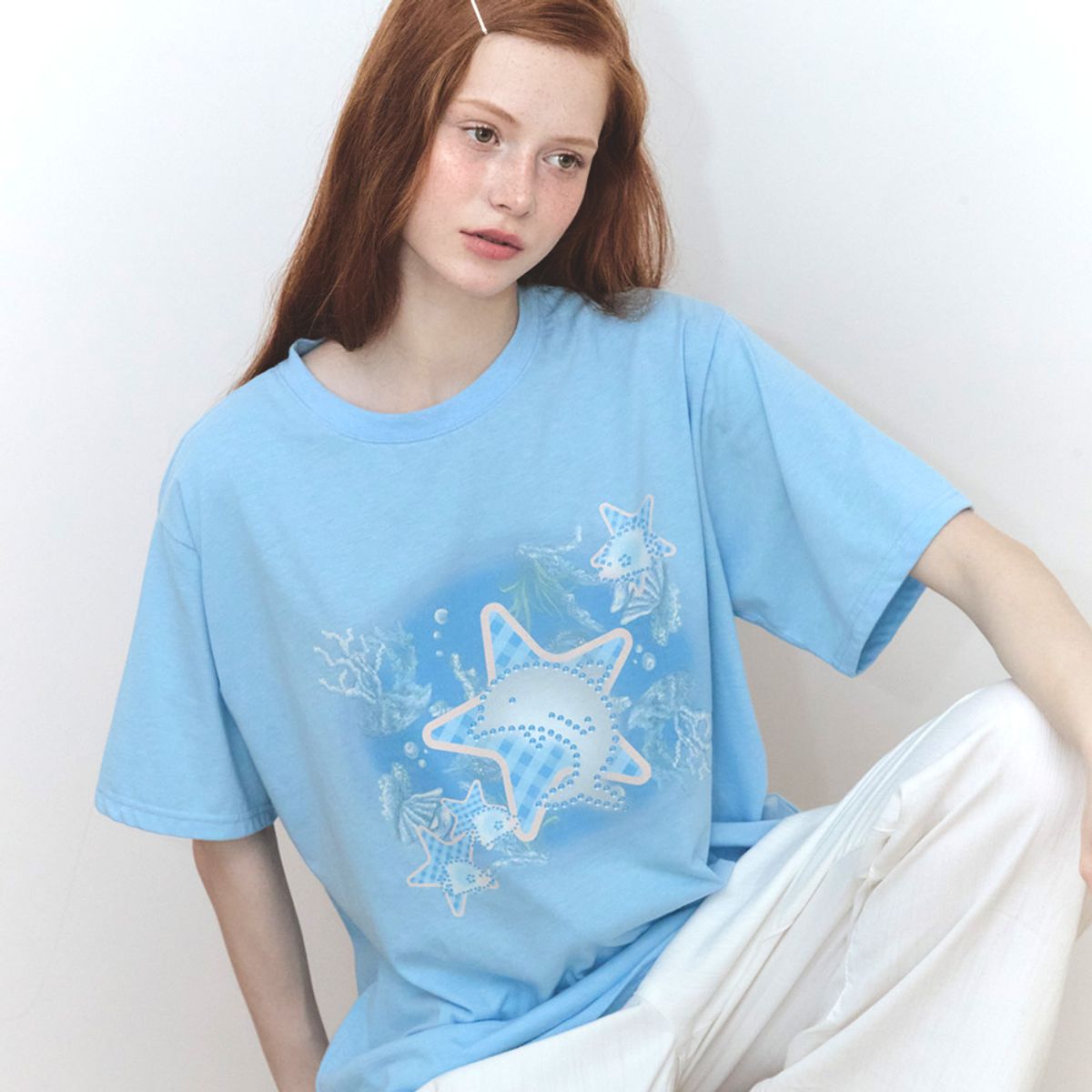 뮤즈무드(MUSEMOOD) Star Dolphin Tee (티셔츠)