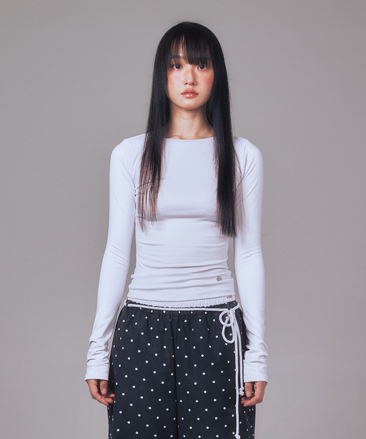 유희(YOUHEE) BASIC BOAT NECK LONG SLEEVE WHITE